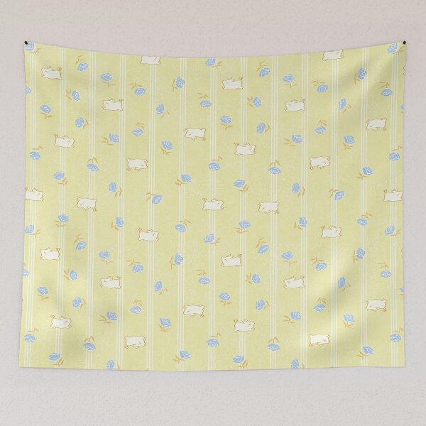 Item preview, Feed Sack Floral With Piglets - f6f3bb designed and sold by knitetgantt.