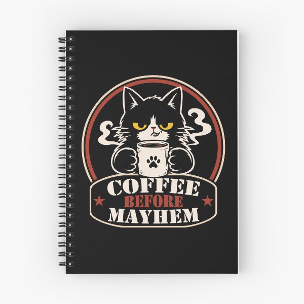 Item preview, Mischievous Black Cat with Coffee - Vintage Sign Style Cat Design_BK designed and sold by AckeeWolf.