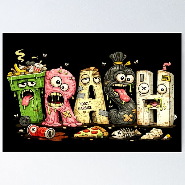 Item preview, Trash Monsters - Funny Garbage Gang Lowbrow Cartoon Art designed and sold by snewen.