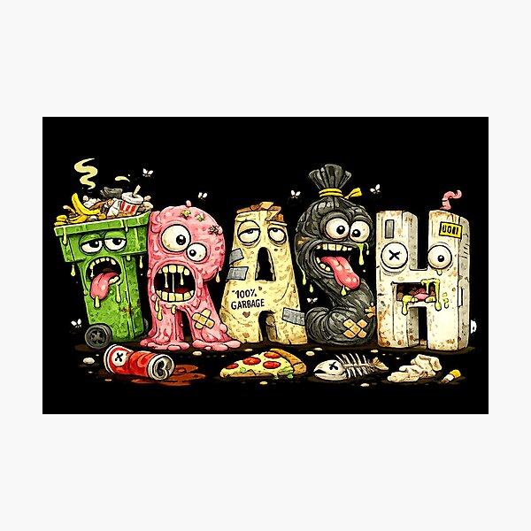 Item preview, Trash Monsters - Funny Garbage Gang Lowbrow Cartoon Art designed and sold by snewen.