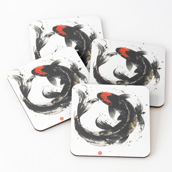 Item preview, Japanese Sumi-e Ink Wash Painting Koi designed and sold by MikenosukeStudio.