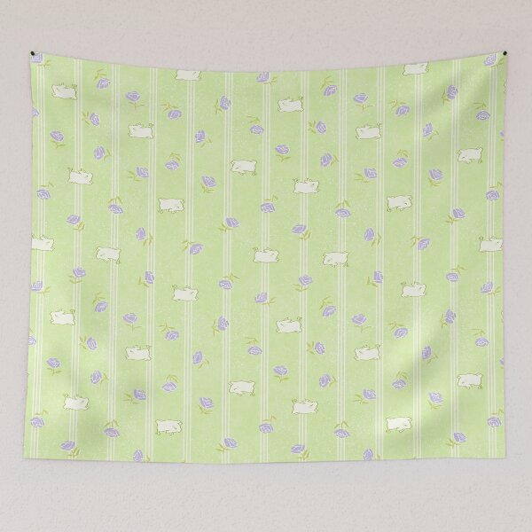 Item preview, Feed Sack Floral With Piglets - e4f6bb designed and sold by knitetgantt.