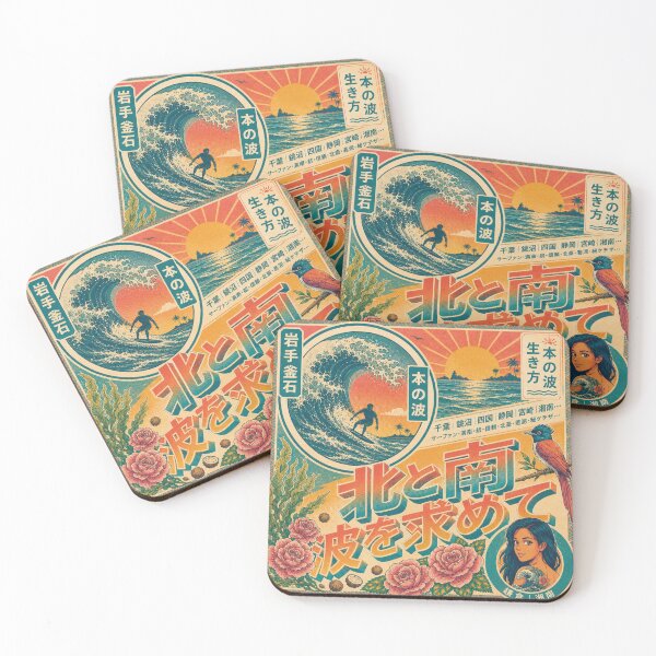 Item preview, Ride the Wave – Japanese Vintage Surf Woodblock T-Shirt designed and sold by zumerdiego.