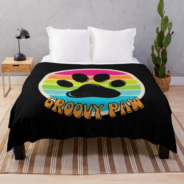 Item preview, Retro Groovy Paw Print Vintage Sun designed and sold by SoyLamderma.