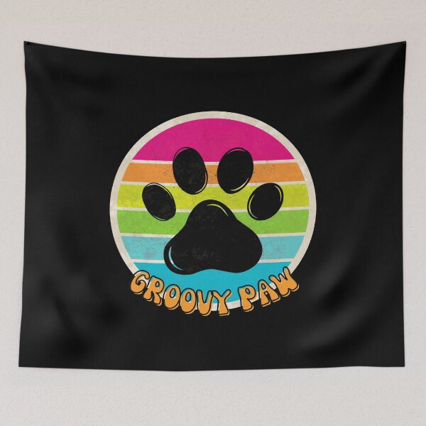Item preview, Retro Groovy Paw Print Vintage Sun designed and sold by SoyLamderma.