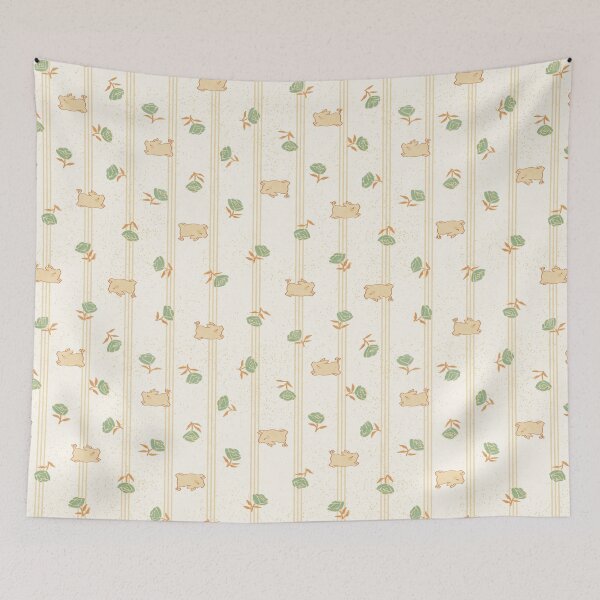 Item preview, Feed Sack Floral With Piglets - fffbf3 designed and sold by knitetgantt.