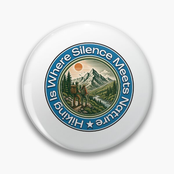 Item preview, Hiking Is Where Silence Meets Nature designed and sold by PrintSparkDesigns.