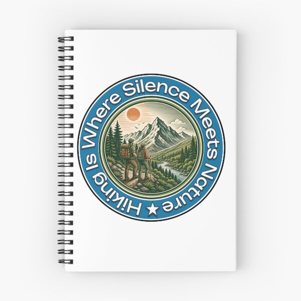 Item preview, Hiking Is Where Silence Meets Nature designed and sold by PrintSparkDesigns.
