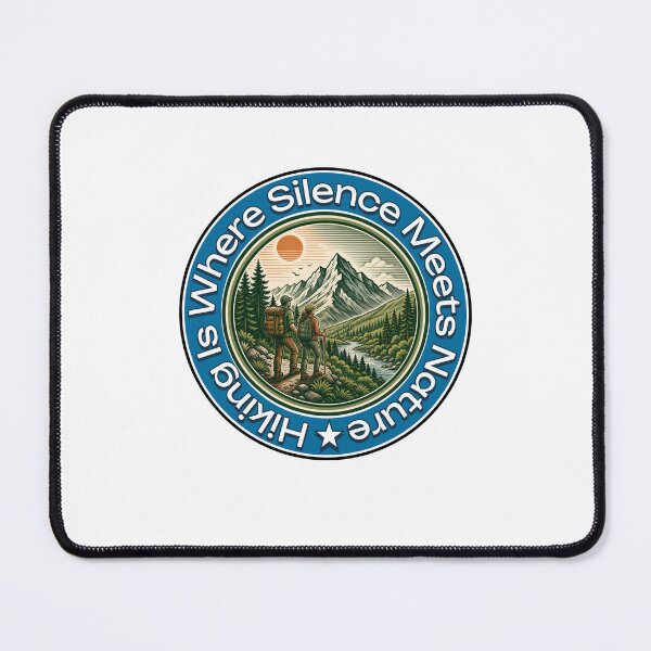 Item preview, Hiking Is Where Silence Meets Nature designed and sold by PrintSparkDesigns.