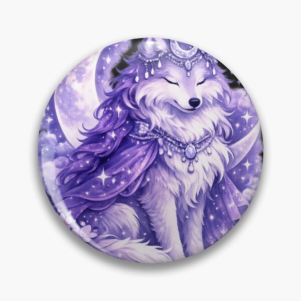 Item preview, Moon Princess Wolf – Celestial Fantasy Wolf with Crescent Moon & Purple designed and sold by Moonlight Studio.