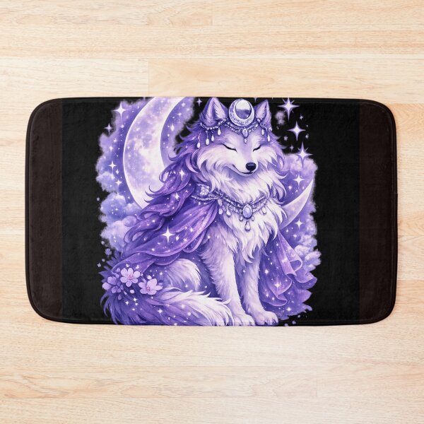 Item preview, Moon Princess Wolf – Celestial Fantasy Wolf with Crescent Moon & Purple designed and sold by Moonlight Studio.