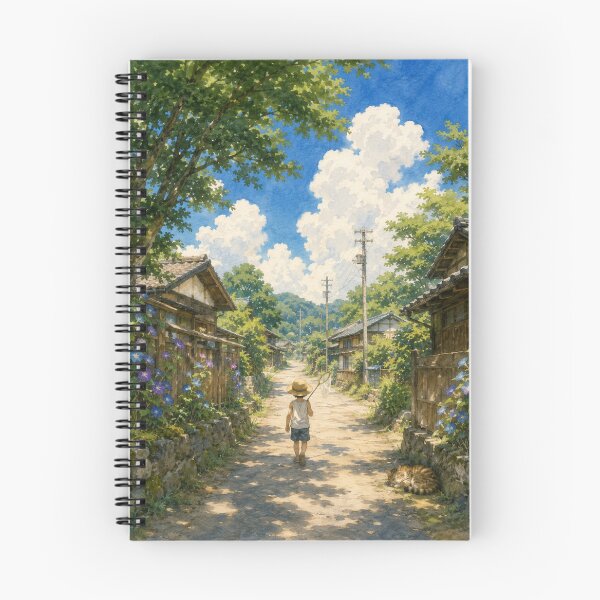 Item preview, Nostalgic Japanese Summer Morning Country Road Watercolor Poster designed and sold by SEIMEI2025.