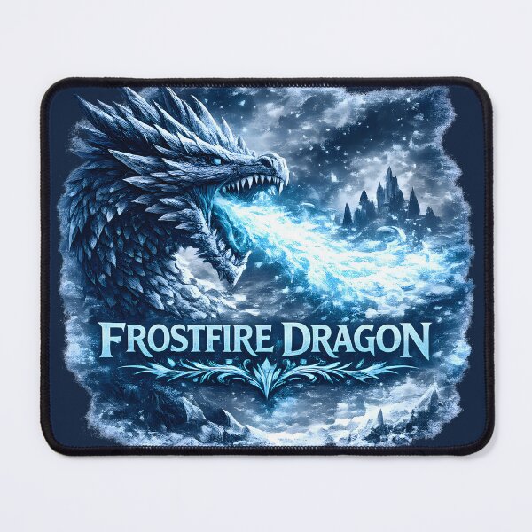 Item preview, Frostfire Dragon | Ice Dragon Fantasy Art | Epic Winter Dragon | Fantasy Creature Design designed and sold by RockyGameArt.