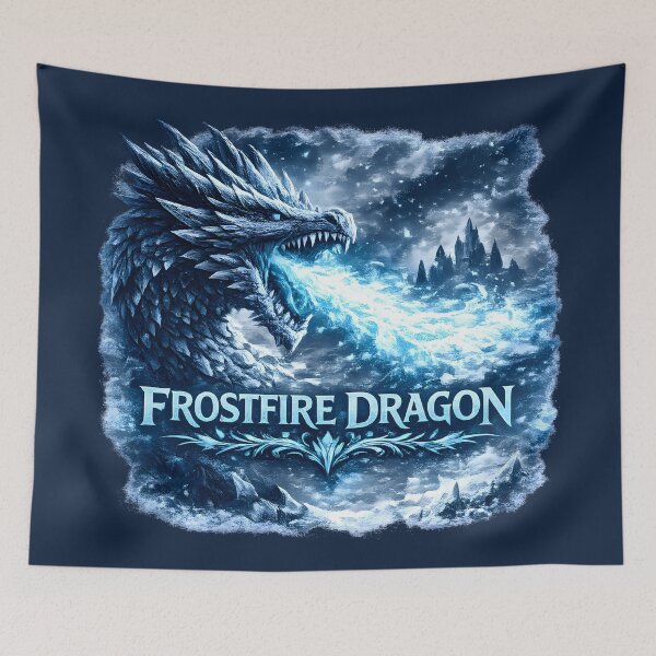 Item preview, Frostfire Dragon | Ice Dragon Fantasy Art | Epic Winter Dragon | Fantasy Creature Design designed and sold by RockyGameArt.