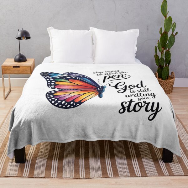 Item preview, God Is Still Writing Your Story | Christian Rainbow Butterfly Design designed and sold by Jen.Lou.