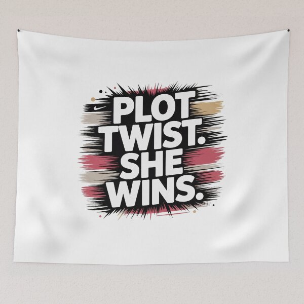 Item preview, Plot Twist She Wins. Bold Motivational Typography.  Empowerment Quote Aesthetic designed and sold by Aarvya Fashion Club ( A.F.C ).
