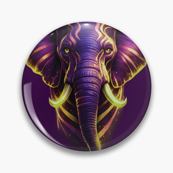 Item preview, Neon Elephant Head Vector Art Trippy Cyberpunk Poster designed and sold by K Design Store.