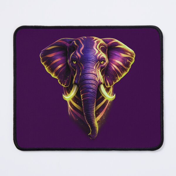 Item preview, Neon Elephant Head Vector Art Trippy Cyberpunk Poster designed and sold by K Design Store.