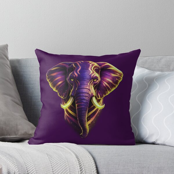 Item preview, Neon Elephant Head Vector Art Trippy Cyberpunk Poster designed and sold by K Design Store.