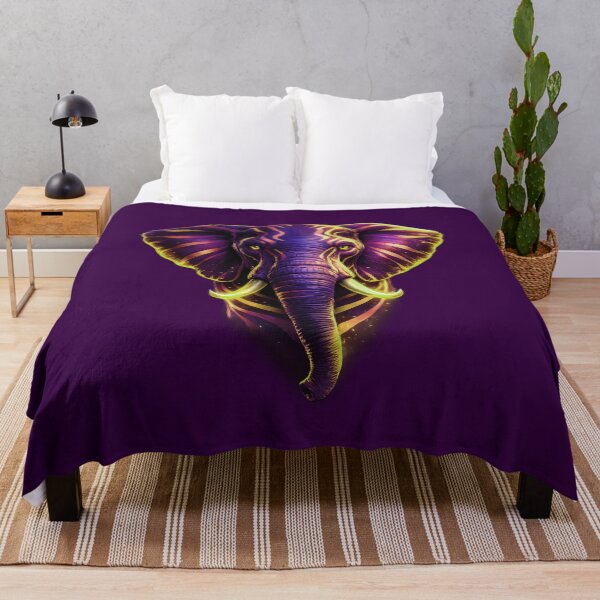 Item preview, Neon Elephant Head Vector Art Trippy Cyberpunk Poster designed and sold by K Design Store.