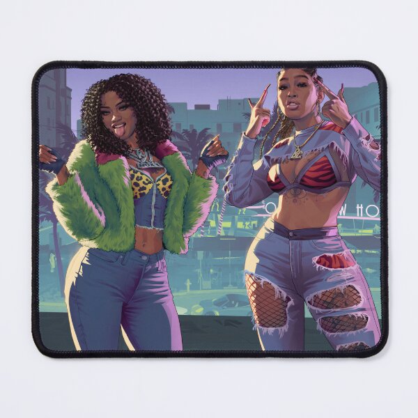 Item preview, Retro Neon Ocean View Night - Urban Streetwear Girls Clubbing Desk Mat designed and sold by William Cano.
