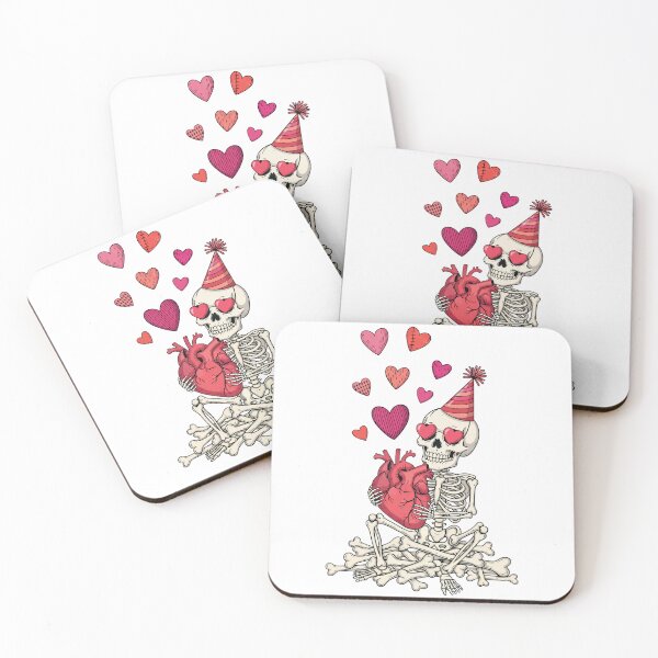 Item preview, Romantic Skeleton Party Hat Holding Human Heart designed and sold by Amir Faysal.