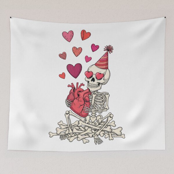 Item preview, Romantic Skeleton Party Hat Holding Human Heart designed and sold by Amir Faysal.