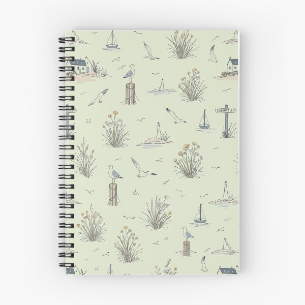 Item preview, Sage Cornish Coastal Seagull Patterne Zen Aesthetic designed and sold by TheSlowShore.