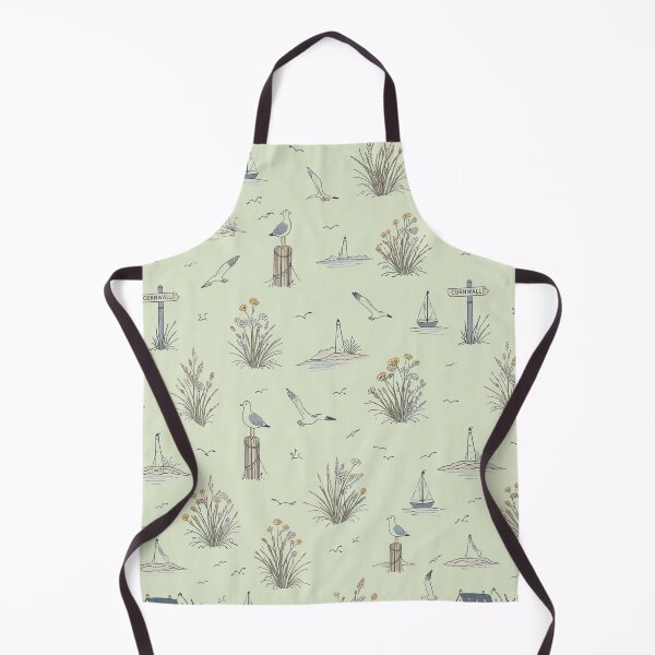 Item preview, Sage Cornish Coastal Seagull Patterne Zen Aesthetic designed and sold by TheSlowShore.