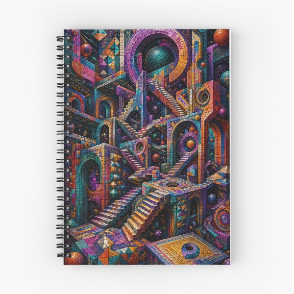 Item preview, Impossible Mosaic Labyrinth – 3D Cosmic Architecture designed and sold by JcAbstractArt.