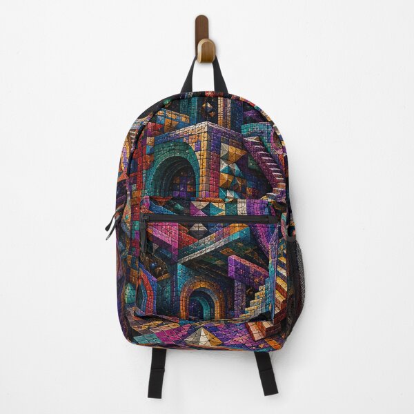 Item preview, Impossible Mosaic Labyrinth – 3D Cosmic Architecture designed and sold by JcAbstractArt.