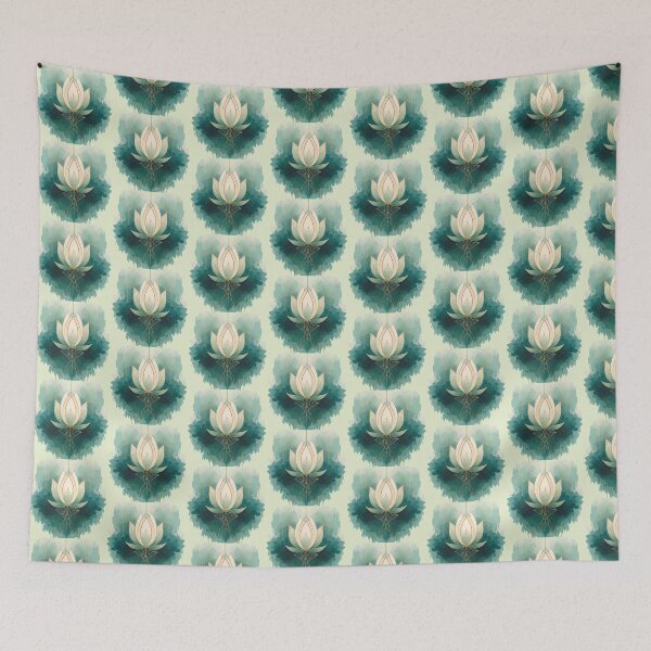 Item preview, Elegant Geometric Egyptian Lotus Flower Art designed and sold by Monyegy.