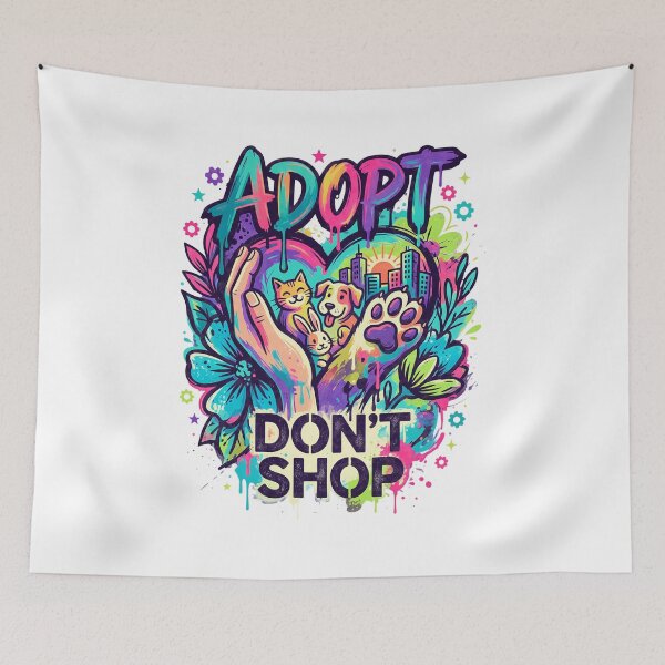 Item preview, Adopt Don't Shop Graffiti Animal Rescue designed and sold by GiaoCalonas.