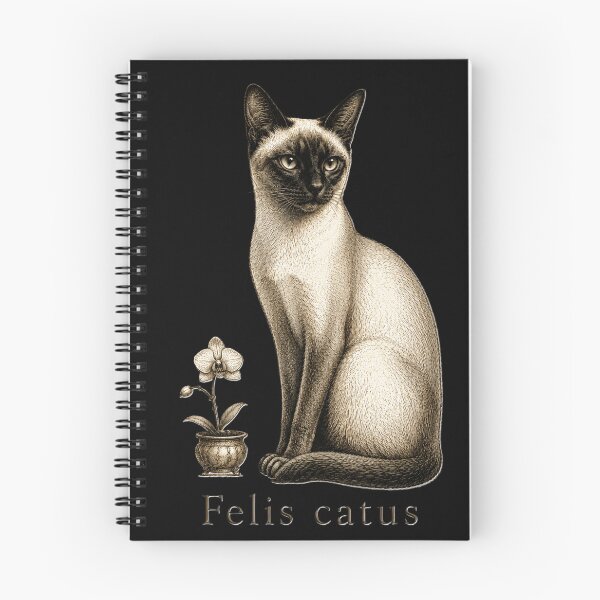 Item preview, Siamese Cat Vintage Engraving T-Shirt | Elegant Orchid Dark Academia Feline Art designed and sold by The Archive.
