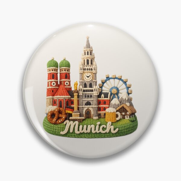 Item preview, Cute Knitted Munich Landmark | Handmade Yarn Knit City Travel Souvenir designed and sold by Moons Studio.