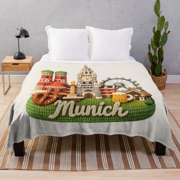 Item preview, Cute Knitted Munich Landmark | Handmade Yarn Knit City Travel Souvenir designed and sold by Moons Studio.