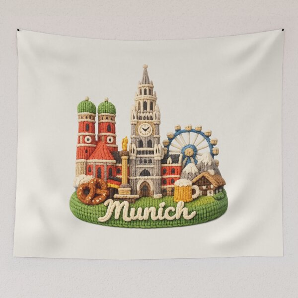 Item preview, Cute Knitted Munich Landmark | Handmade Yarn Knit City Travel Souvenir designed and sold by Moons Studio.