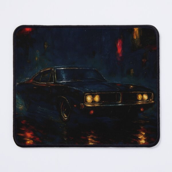 Item preview, Midnight Rebel Vintage Muscle Car Abstract Oil Painting - Classic Art designed and sold by Dhenin Studio.
