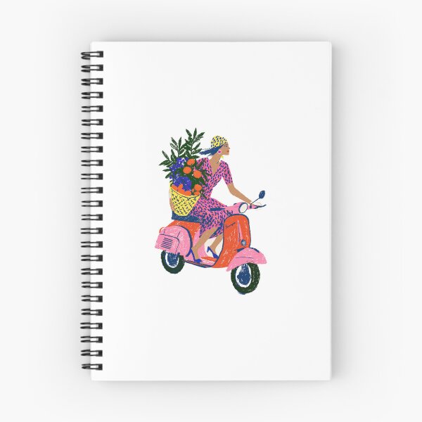 Item preview, Summer Vibes: Girl Riding Scooter with Fruit Basket designed and sold by Ramona-Gliga.