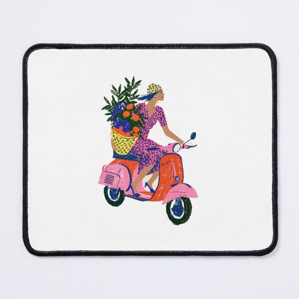 Item preview, Summer Vibes: Girl Riding Scooter with Fruit Basket designed and sold by Ramona-Gliga.