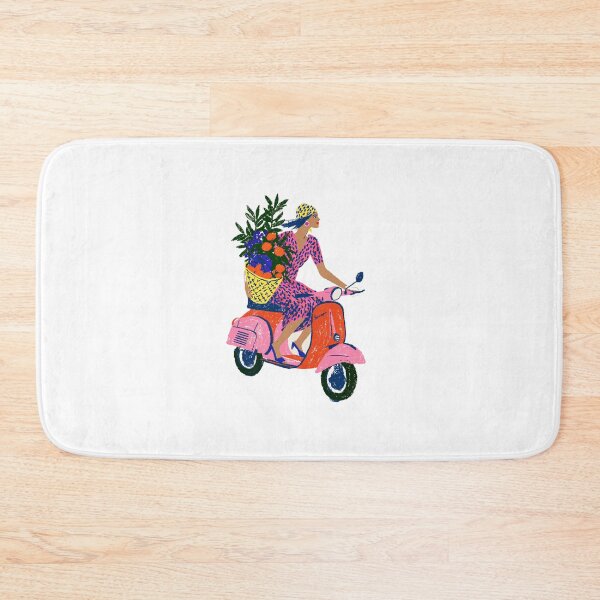 Item preview, Summer Vibes: Girl Riding Scooter with Fruit Basket designed and sold by Ramona-Gliga.