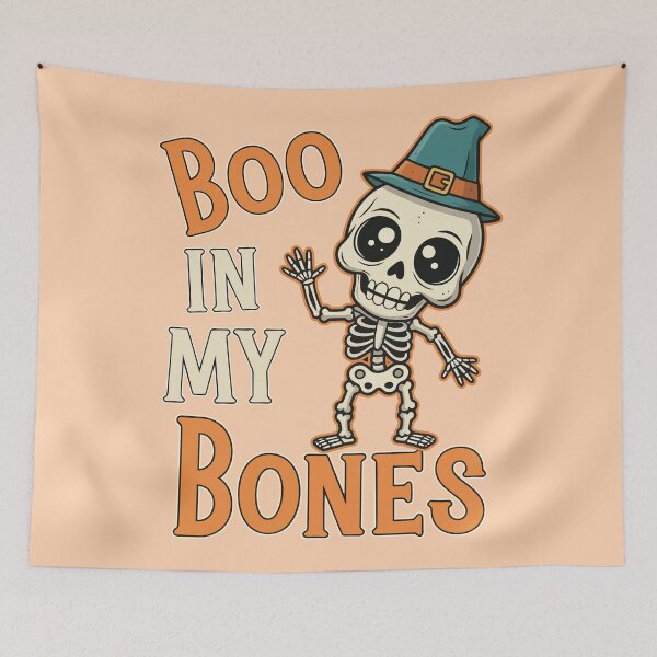 Item preview, Boo In My Bones Cute Halloween Skeleton designed and sold by Amir Faysal.