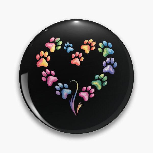 Item preview, Colorful Paw Print Heart Pet Lover Art designed and sold by GiaoCalonas.