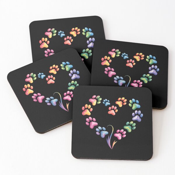 Item preview, Colorful Paw Print Heart Pet Lover Art designed and sold by GiaoCalonas.