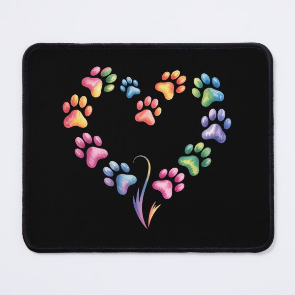 Item preview, Colorful Paw Print Heart Pet Lover Art designed and sold by GiaoCalonas.