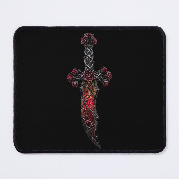 Item preview, Rose Dagger with Flame Blade — Gothic Stained Glass designed and sold by David Mateo ArtWorks.