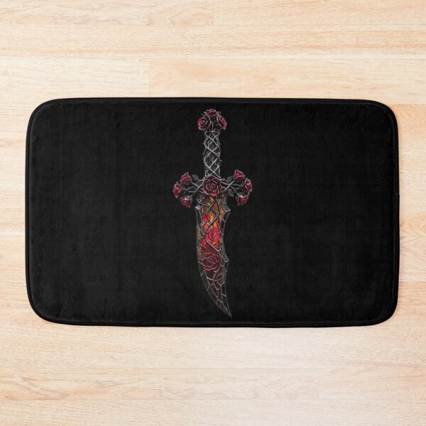 Item preview, Rose Dagger with Flame Blade — Gothic Stained Glass designed and sold by David Mateo ArtWorks.