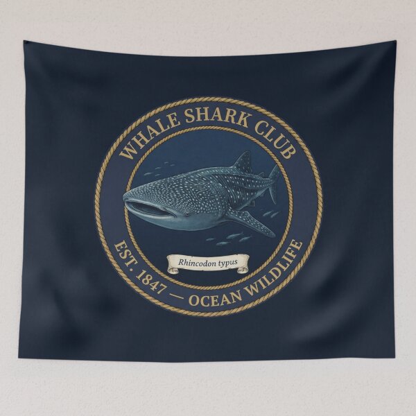 Item preview, Whale Shark Club Vintage Badge Ocean Wildlife Art designed and sold by CalmCapy Co.