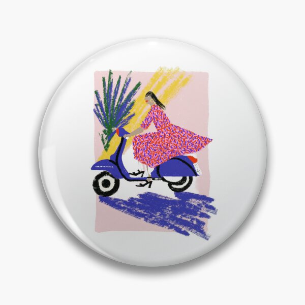 Item preview, Woman with Lavanda basket on Scooter designed and sold by Ramona-Gliga.
