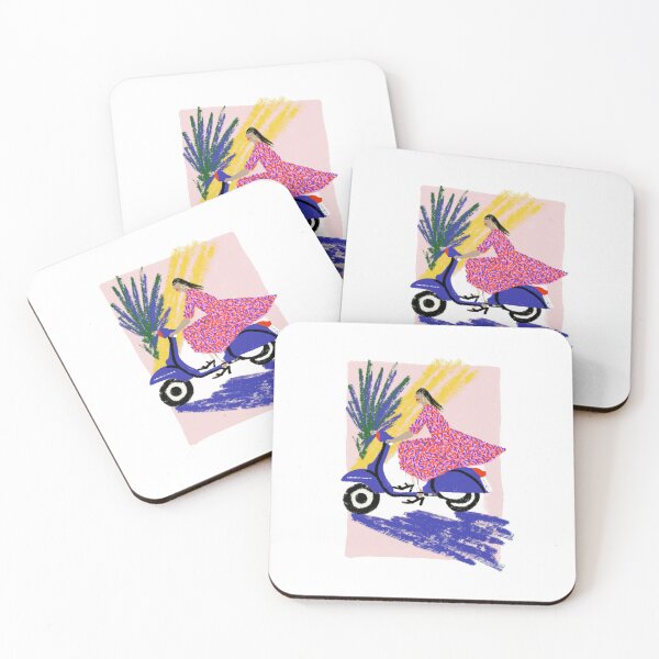 Item preview, Woman with Lavanda basket on Scooter designed and sold by Ramona-Gliga.